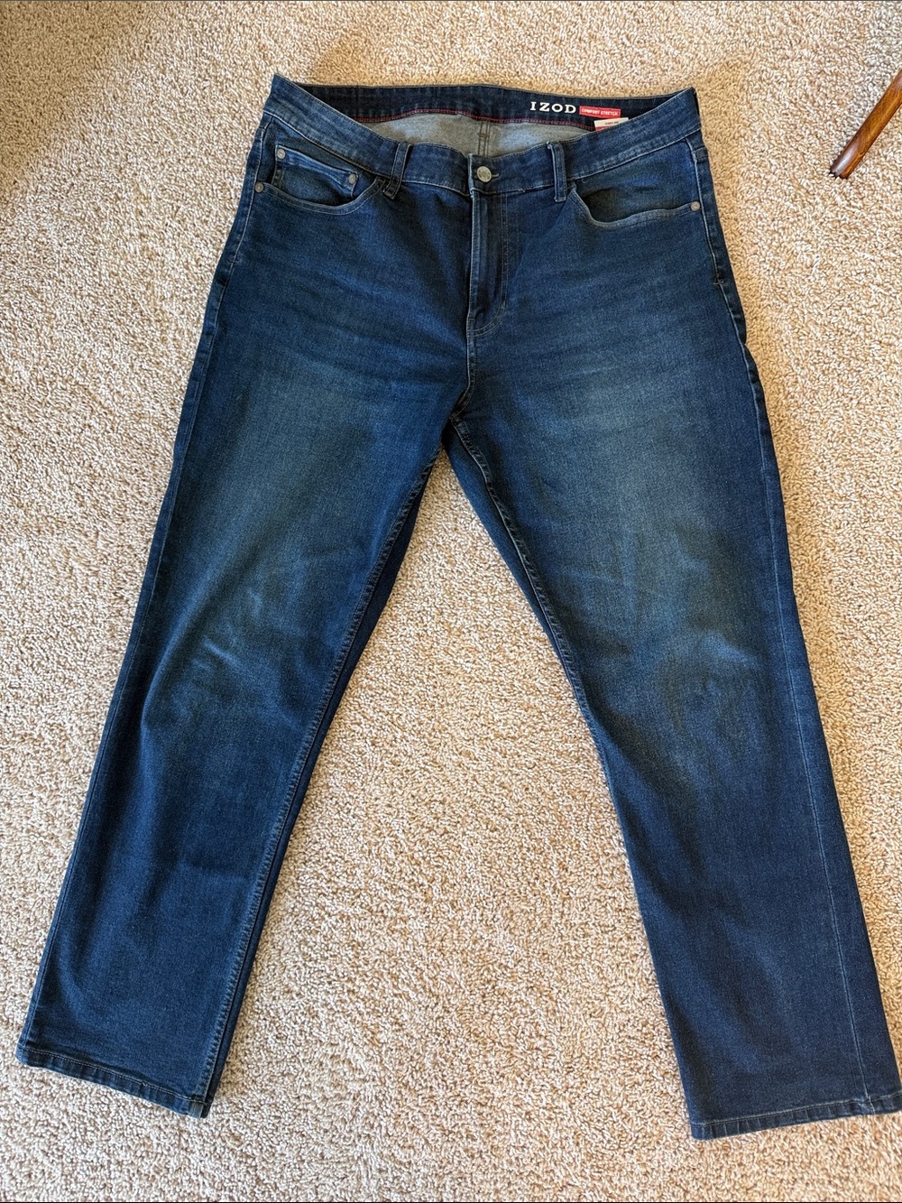 IZOD Straight Fit Jeans Men’s 38x32 Dark Wash Stretch Denim